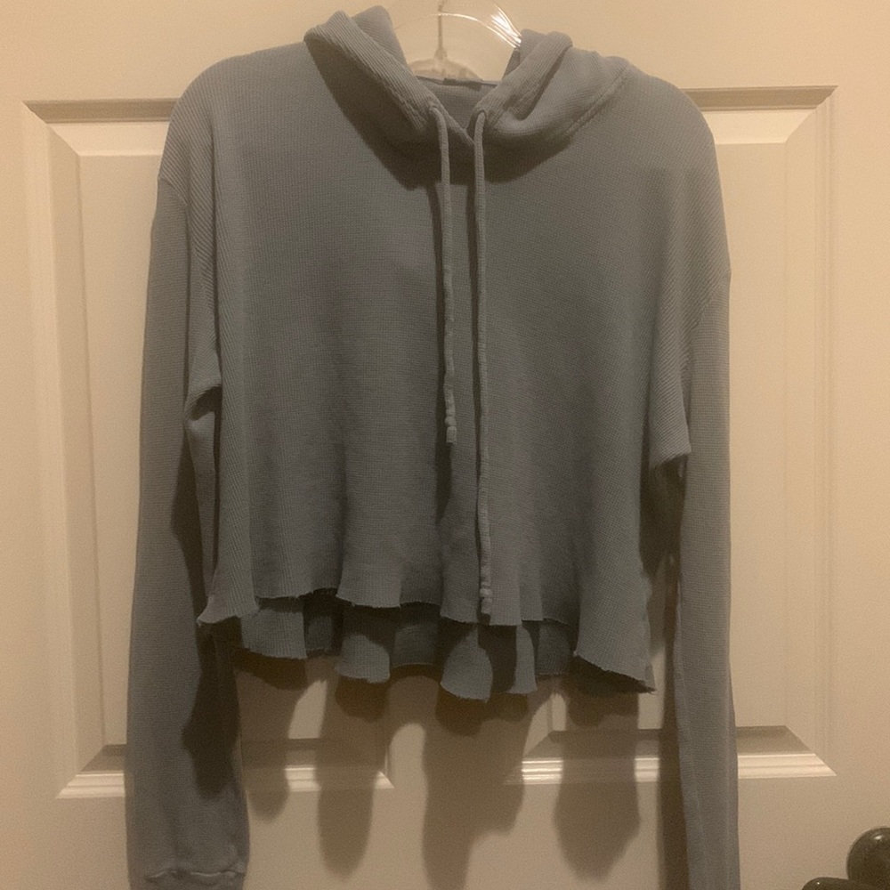JOHN GALT PACSUN Gray Thermal Pullover Hoodie